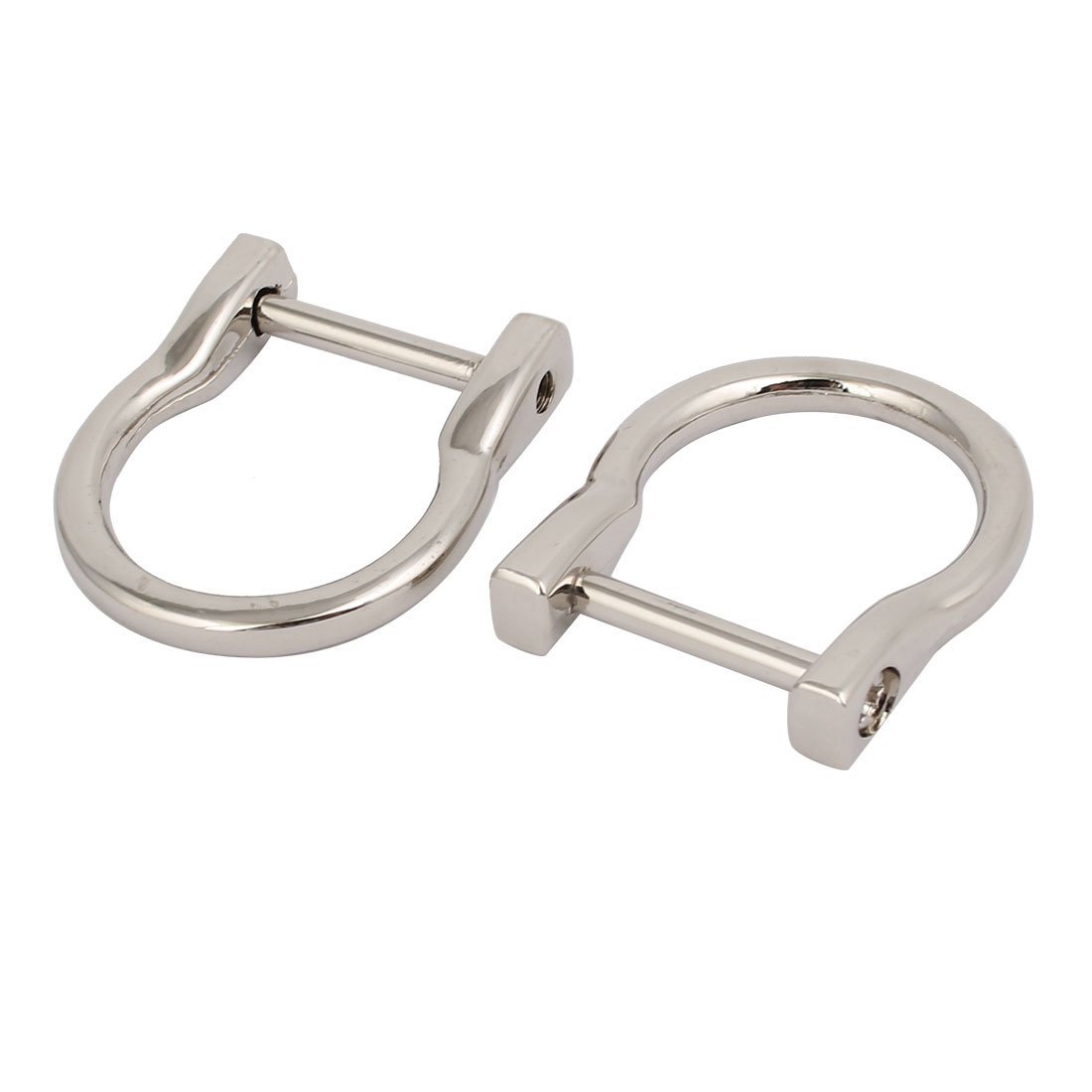 Sourcingmap 20mm Inner Width Metal U Shaped Screw Mounted Buckle D Ring Silver Tone 2pcs