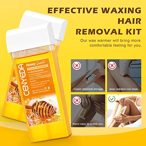 Digital Roll On Wax Kit, Honey Wax Roller Waxing Kit for Women, Roll On