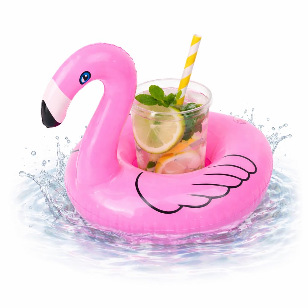 Drink Holder, Inflatable Air Mattress, Swimming Ring, Swimming Ring for Pool, Cocktail Holder, Beer Holder, Mug, Can Holder, Cup Holder Beer (Flamingo Pink)