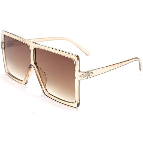 FEISEDY Women Square Oversized Sunglasses One Piece Fashion Female Big Large Frame UV400 B2539