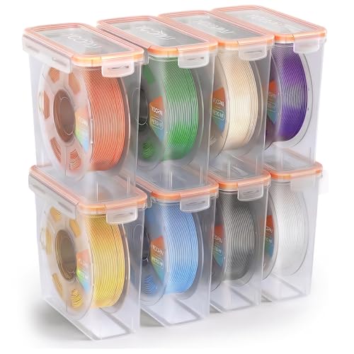 YOOPAI Pro Filament Storage Box - Single Coil Storage Box, Airtight with Desiccant, Effective Moisture Control, Dustproof for 3D Printing Filament (Pack of 8)