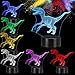 Holybo Dinosaur Toys for Boys/Kids - 3D Dinosaur Night Light,Jurassic World Dinosaur Christmas Ornaments, Dinosaur Toys Lamp with 7 Color Changing (Raptor)