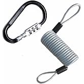 SYNXA Coiled Cable Lock with 3-Digit Combination, Keyless Anti-Theft Retractable Steel Wire, 5FT Stretchable Security Lock for Bike Helmet, Luggage, Backpack &amp; Gym Locker