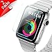 [New Enhanced] 38mm Apple Watch Screen Protector - iXCC 2-Pack Tempered Glass Screen Protector [Anti-bubble, Scratch Resistant] [Only Covers the Flat Area]