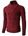 H2H Mens Casual Shawl Collar Twist Knitted Thermal Pullover Sweater