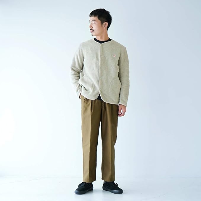 Amazon Co Jp ダントン Danton ノーカラー フリース スナップボタン カーディガン レディース メンズ 秋冬 Jd 11 Jd 39 40 メンズm Jd 39 H Grey 服 ファッション小物