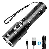 Led Tactical Flashlight Rechargeable - Super Bright 1000 Lumen LED Torch Flash Light Pocket Sized, Waterproof and Easy to Re-charge, 4 Light Modes for Camping, Hiking, Dog Walking