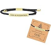 Dios Tiene El Control Bracelet for Women Men Adjustable God Is In Control Bracelet Braided Stainless Steel Engraving Christian Inspirational Faith Bracelet Self Worth Motivation Bracelets Jewelry Handmade Letter Gifts