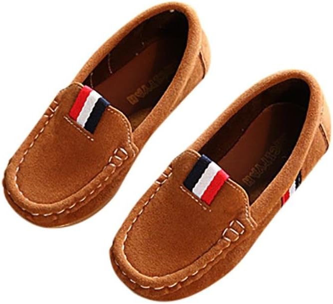 Lanhui Children Infant Kids Girls Boys Solid Leather Patch Lazy Casual Shoes