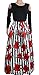 VLUNT Women's African Floral Print A Line Long Skirt Pockets Two Pieces Maxi Dress Red