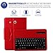 Galaxy Tab A 10.1 Case SM-T580/SM-T585 Keyboard Wireless Detachable Keyboard Magnetic Folio with Auto Sleep/Wake Multi-Angle Stand Slim Leather Protective Cover 2016 (Red)