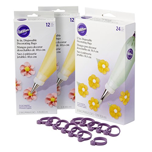 Wilton Assorted Size Disposable Decorating Piping Bags with Icing Bag