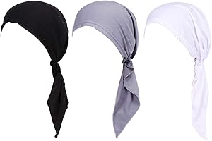 DANCMOLLY Summer Chemo Scarf Lightweight Silky Beanie Ruffle Cap Cancer Headwear for Womens