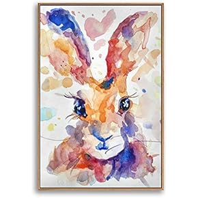 Framed Canvas Home Artwork Decoration Watercolor Painting Canvas Wall Art for Living Room, Bedroom - 16x24 inches