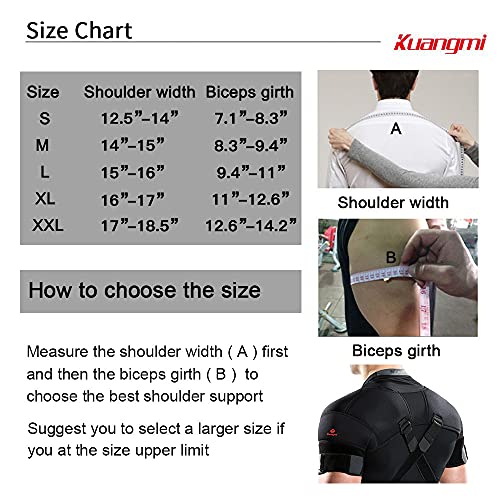 Kuangmi Double Shoulder Support Brace Strap Wrap Neoprene Protector (XX