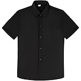 Lycody Boys Button Down Shirt Short Sleeve Kids Collared Dress Shirts for Toddler Teen Boy Summer Clothes Size 2T-20