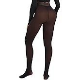 Spring Water Fleece Lined Tights Leggings Women, Black Tights Thermal Warm One Lined Design Sheer Skintone for Winter