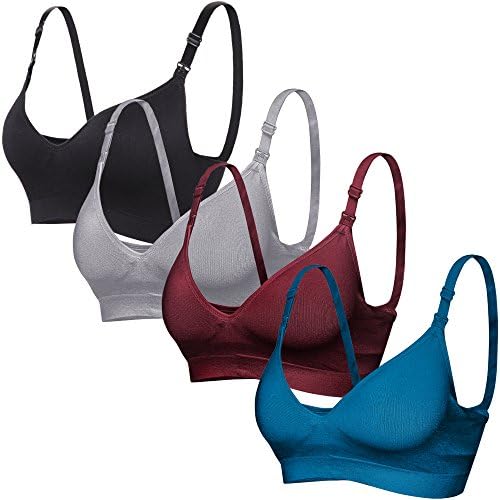CooShco BAOMOSI Nursing Bra Wireless Bra Women's Sleeping Maternity Bra Breastfeeding Bra Black Blue Red Grey L