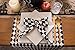 DII Halloween Tabletop, Harlequin Collection, Napkin Set, Black and Cream 6 Piece