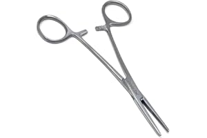 Kelly Hemostat Forceps with Half Serrated Jaws 5.5" Long Straight Pliers Made of Stainless Steel Locking Clamps