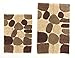 COTTON CRAFT - 2 Pack Bath Rug Set - Pebbles Stones with Spray Latex Back - Brown Multi - 100% Cotton - Absorbent - Super Soft and Plush - Hand Tufted Heavy Weight- Size 21x32 & 18 x24 Oblong