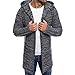 Sumen Men Autumn Winter Hooded Trench Coat Knitted Open Front Sweater Cardigan