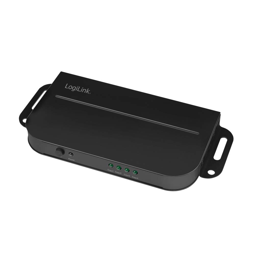 LogiLink CV0143 - Ultra Slim HD 4K Pro Splitter/Switch, 1x HDMI Input to 4x HMDI Output with HDCP 2.2 & Mounting Bracket