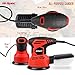 Hi-Spec 2A 240W Random Orbital Disc Palm Sander & 10pc Sanding Papers for Removing Paint, Varnish, Stains, Preparing Furniture, Sanding Down & Finishing Wood