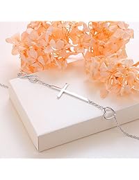 Pulsera de plata de ley 925, diseño de cruz religiosa con texto en inglés "In Faith Hope Love Bracelet Christian Infinity Love Classic", plata de ley, G5ABA1805007A3