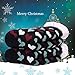 Dosoni Women's Fleece Lining Fuzzy Soft Christmas Knee Highs Stockings Slipper Socks (Heart Black)