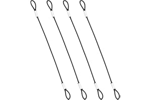 SANKOLY 4 Pcs Stainless Steel Wire Cable with Loops 20 Inch Vinyl Coated Wire Rope Long Rope Lanyard Lock Safety Chains for Outdoor Travel Home Hanging, 4 mm Thickness