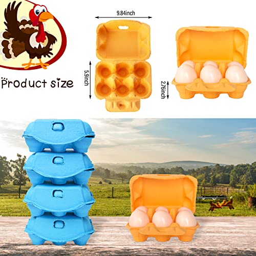 Natural Pulp Egg Cartons Holds Up to 6 Eggs, Reusable Strong Sturdy