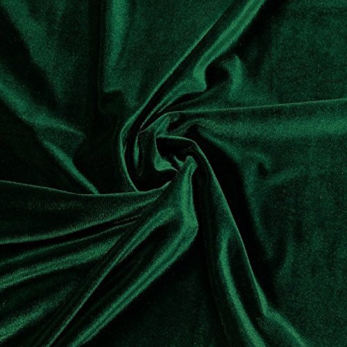 Silk rayon velvet hunter green solid fabric (hunter green, 36&quo…