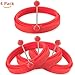 HOMIEHOME Nonstick Silicone Egg Rings Pancake Mold 4 Pack - Red
