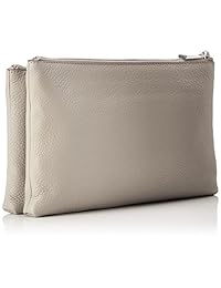 Michael Kors cierre doble piel Crossbody en gris perla
