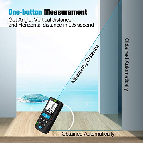 Laser Measure 164 Ft/70M MESTEK Laser Distance Meter M/in/Ft/Ft+in Measure Distance Pythagorean Distance Area Volume - Carry Bag and Battery Included