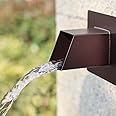 PONDO 2" Square Water Fountain Spout Scupper, 316 Stainless Steel Spillway w/Construction Spray Baffle for Pools, Ponds, Water Walls, Fountains (Brown)