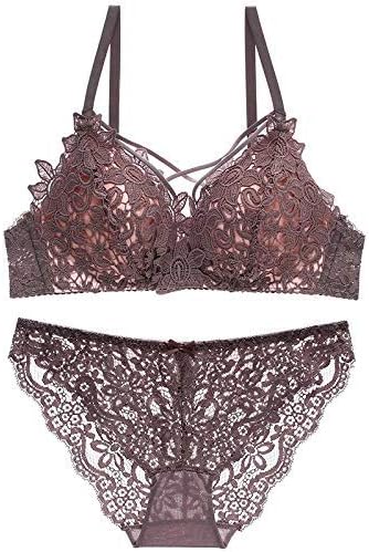 Women's Sexy Bra Set -Ladies Embroidery lace Underwire Push-up Bra & Everyday Bras Padded Designer Soft Special Day Honeymoon Lingerie Set Set 32-38