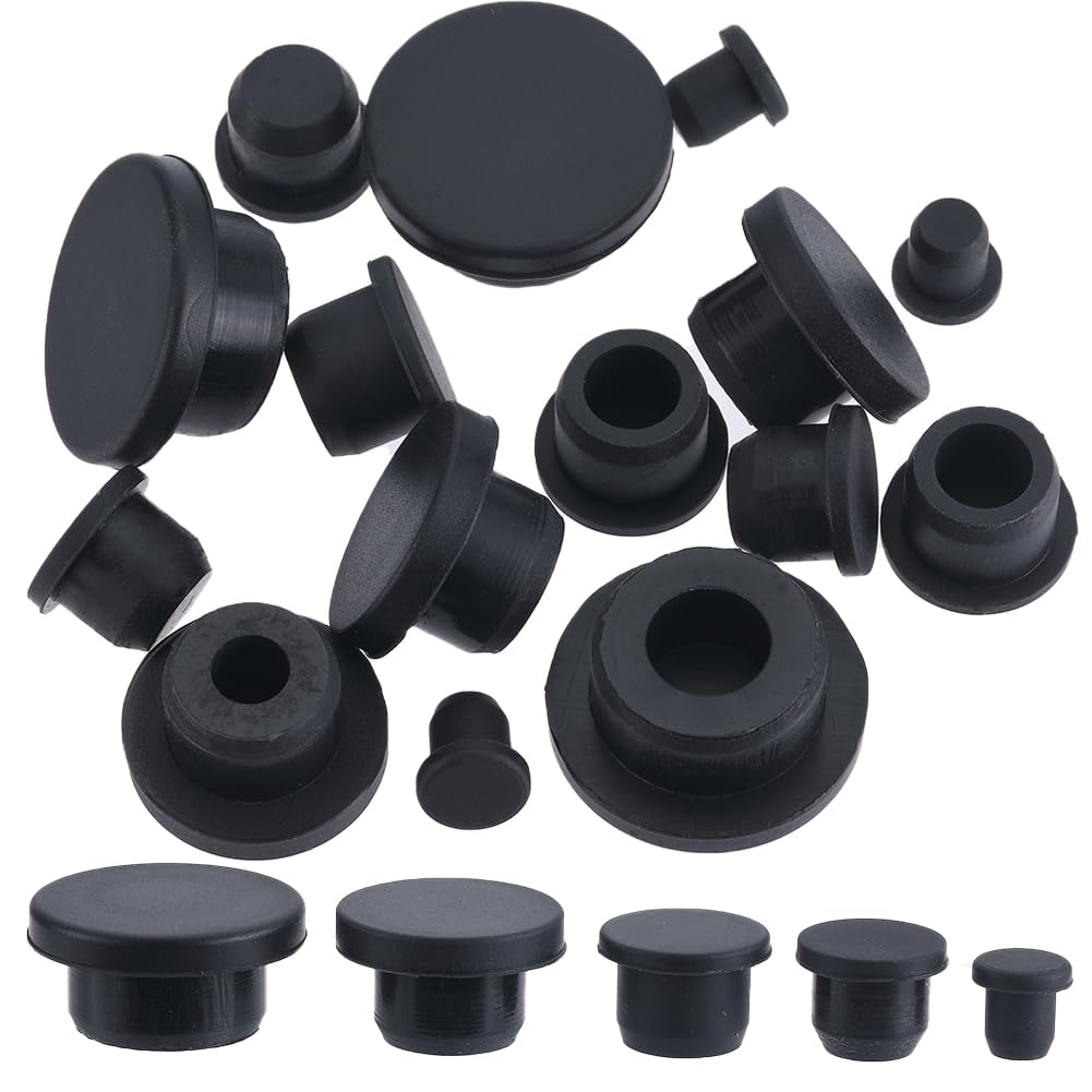 Photo 1 of GORGECRAFT 20Pcs 5 Sizes Silicone Hole Plug Black Rubber Round Waterproof Button Tube End Cover Soft Flexible Stopper Plugs Furniture Accessory Fit for Bottle Pipes 7.5-21mm Inner Diameter