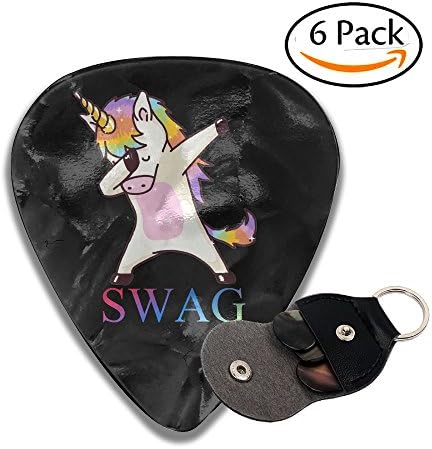 PERFECT GIFT - Swag Hip Hop Dab Dance Dabbing Unicorn Guitar Picks 6 Pack Heavy, Thin, Medium Gauges Celluloid Guitar Pick