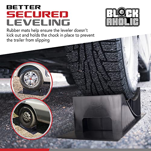 EZ RV Leveler Curved Leveling Ramp with Chocks and Rubber Mat RV