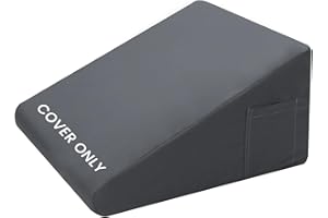 TEXSTEAD Bed Wedge Pillow Cover Silky & Smooth Wedge Pillowcase, Soft & Breathable, Removable & Machine Washable-Zipper Design (Dark Gray, 24"x24"x10")