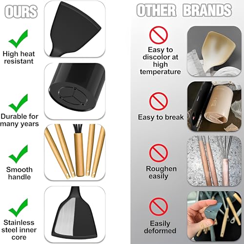 Beauenty 44PCS Silicone Kitchen Things - Popular Kitchen Accessories & House Gadgets for Home, House Hold Essential, Cooking Utensils Set for Nonstick Cookware,