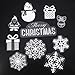 NICEXMAS 78PCS Christmas Window Clings Snowflake Santa Claus Window Stickers Merry Christmas Holiday Party Supplies Decor for Windows Glass Doors
