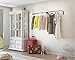 Wall Mounted Adjustable Durable Steel Clothes Rack Set of 2 Drying and Hanging Closet Bar Rail Organizer (Black)