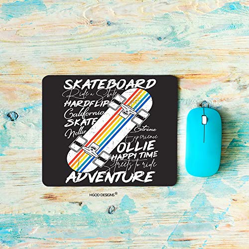 HGOD DESIGNS Skateboard Gaming Mouse Pad,Colorful Skateboard Poster Design Mousepad Rectangle Non-Slip Rubber Mouse Pads(7.9"X9.5") - Thumbnail 4