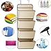 IPOW Tightknit Oxford Fabric 4 Pockets Over The Door Organizer Sturdy Durable Haning Storage for Toys,Food,Bottles,Towels,Hair Drier,Shampoo,Cosmetics,Stationary,Magzines,Purse,etc.