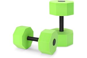 CARPERIPHER Aquatic Dumbbells, Set of 2 Water Aerobic Exercise Foam Dumbbell Pool Resistance, Detachable Water Aqua Fitness Barbells Hand Bar Exercises Equipment for Weight Loss