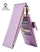 Travelambo Womens Walllet RFID Blocking Bifold Multi Card Case Wallet with Zipper Pocket (synethic leather light purple)