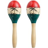 Musfunny Maracas Shakers Musical Instruments, Large Colorful Wood Maraca Rumba Rattle Hand Percussion Sand of the Hammer with